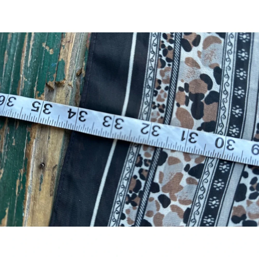 Leopard Print Square Scarf Black Brown Tan Animal Print Lightweight 35x35